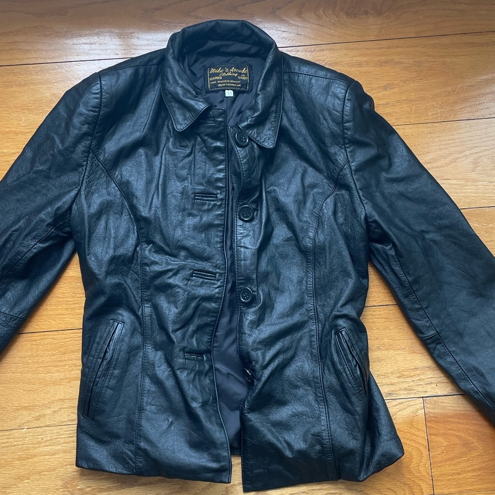 Vintage Black Leather Women's Jacket